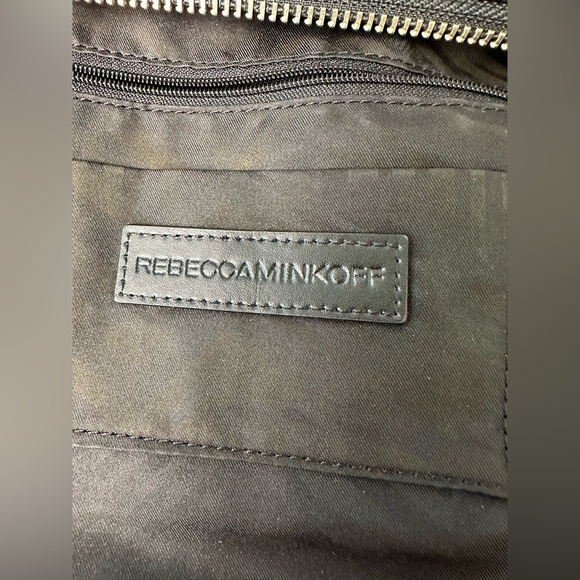 Rebecca Minkoff Black Leather Crossbody Bag Medium Size With Silver Hardware - Picture 9 of 14
